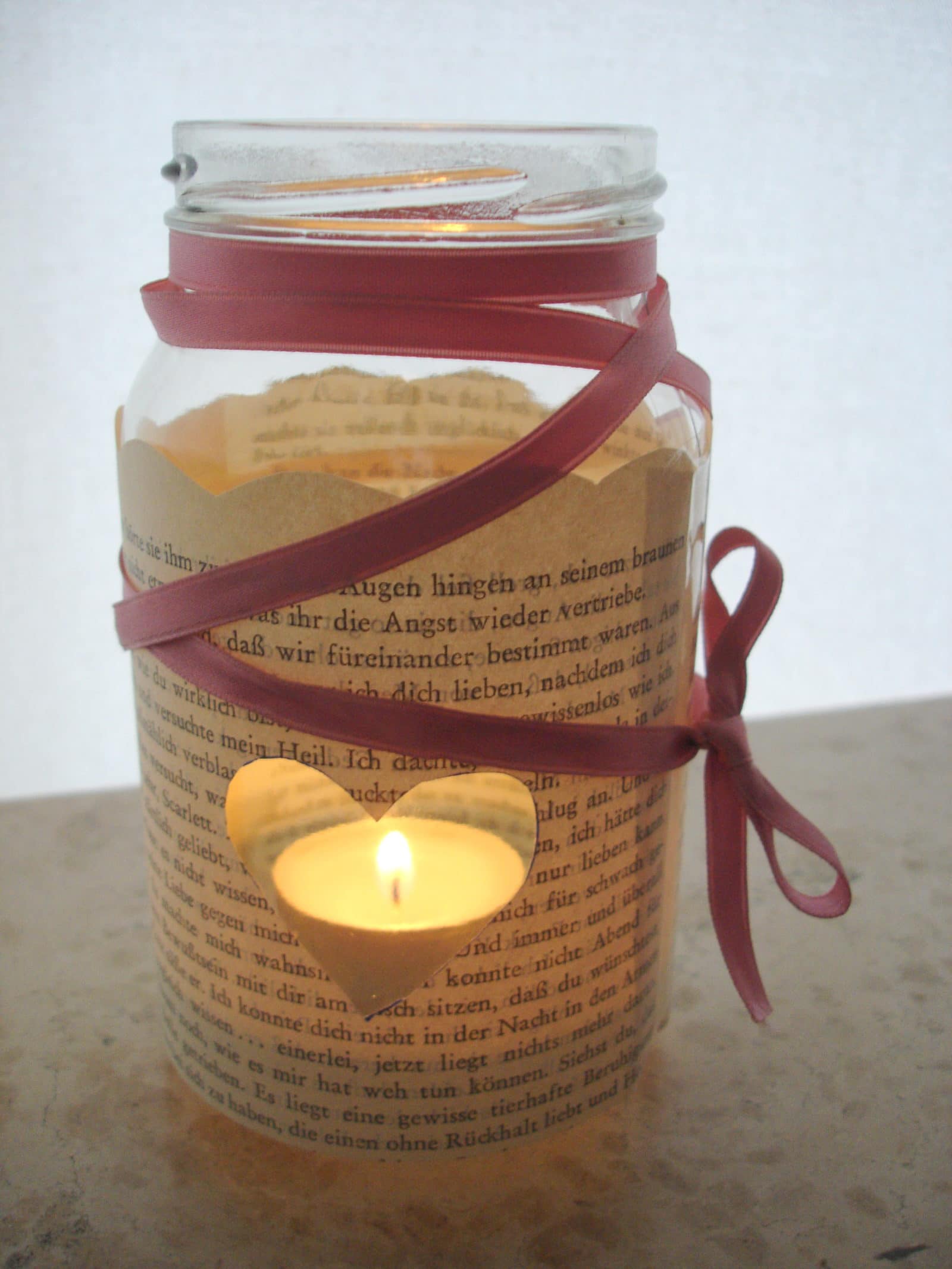 Windlicht aus Buchseiten HANDMADE Kultur