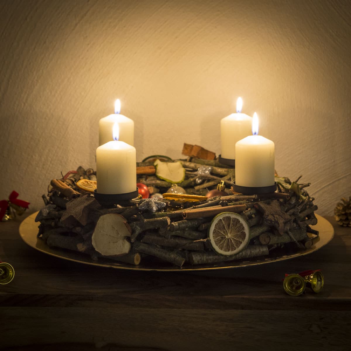 DIY Adventskranz aus Holz - HANDMADE Kultur