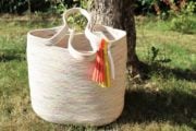 Sommertasche aus Seilen zusammengenäht – Rope Tote Bag