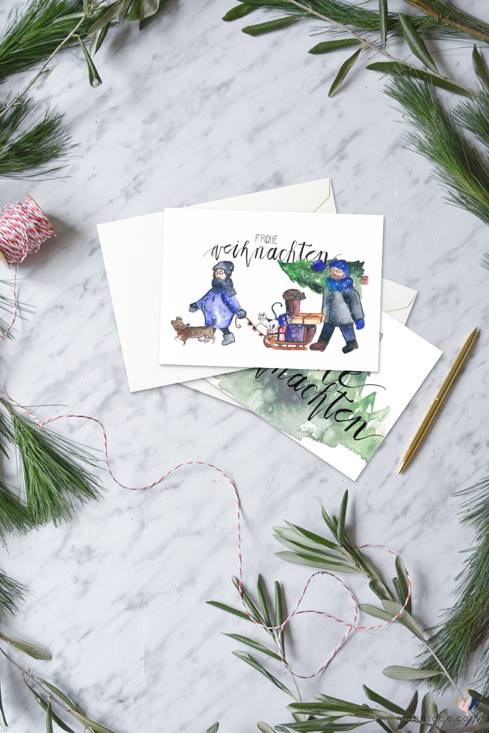 3 Kostenlose Printables Fur Weihnachtspost Handmade Kultur