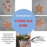 Nähanleitung: Christbaumschmuck oder Weihnachtsschmuck aus Kork „STERN“