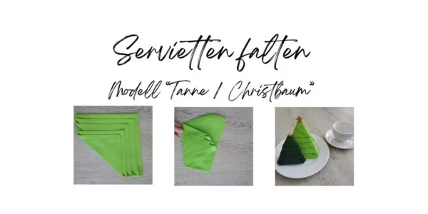 Servietten falten - Tanne/ Christbaum/ Tannenbaum - mit einfachen Schritten schnell gefaltet!