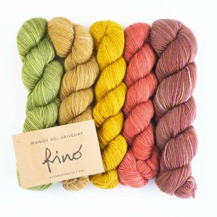 Fino Minis Strickset für Schal & Loop handgefärbt - Manos del Uruguay