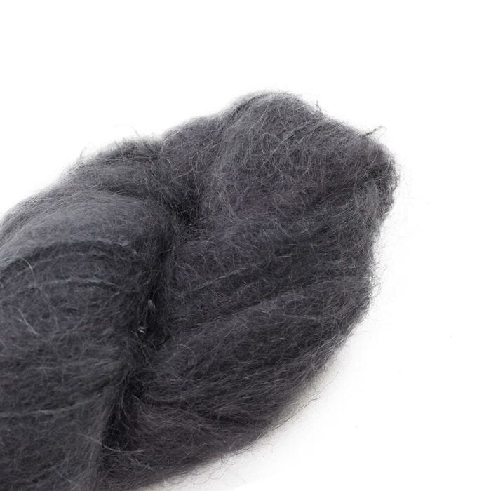 Fluffy Mohair solids handgefärbt 02-Charcoal - Cowgirl Blues