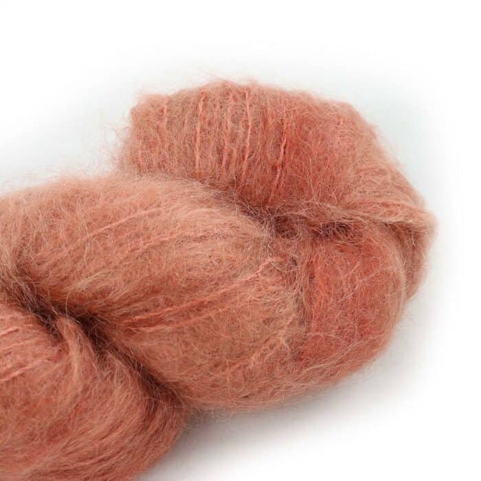 Fluffy Mohair solids handgefärbt 31-Terracotta - Cowgirl Blues