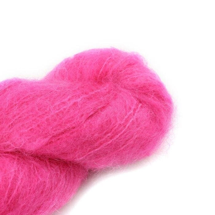 Fluffy Mohair solids handgefärbt 32-Hot Pink - Cowgirl Blues