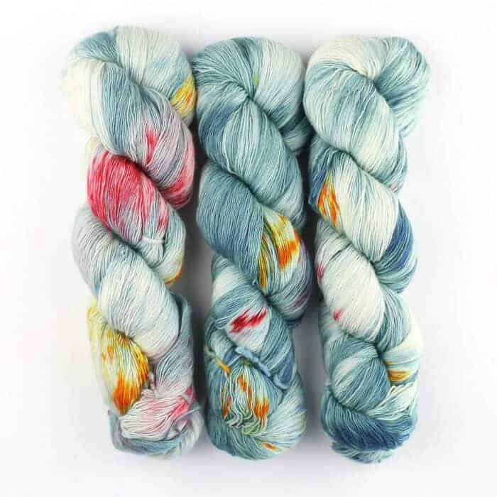 Merino SINGLE LACE Farbverlauf handgefärbt Shoop Shoop - Cowgirl Blues