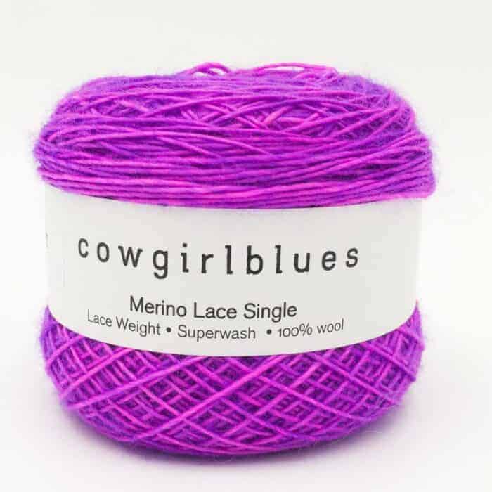 Merino SINGLE LACE solids handgefärbt African Violet - Cowgirl Blues