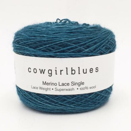 Merino SINGLE LACE solids handgefärbt Cape Storm - Cowgirl Blues