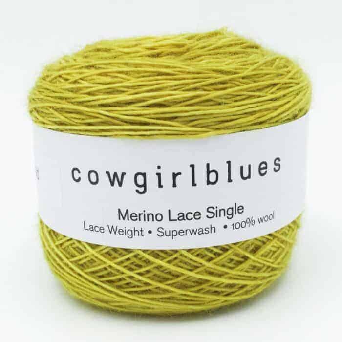 Merino SINGLE LACE solids handgefärbt Karoo gold - Cowgirl Blues